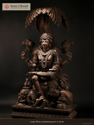 Large Shiva as Dakshinamurti in Wood