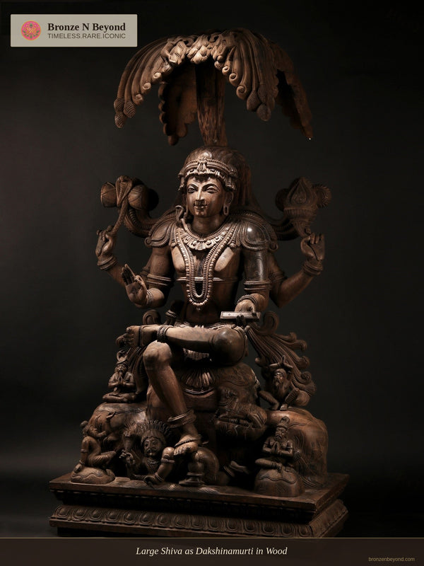 Large Shiva as Dakshinamurti in Wood