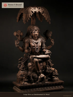 Large Shiva as Dakshinamurti in Wood