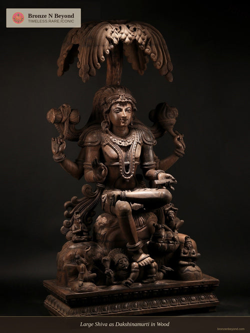 Large Shiva as Dakshinamurti in Wood