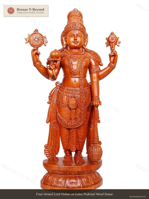 Shri Vishnu Wooden Idol
