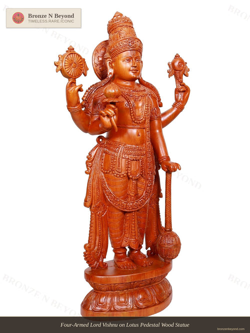 Shri Vishnu Wooden Statue