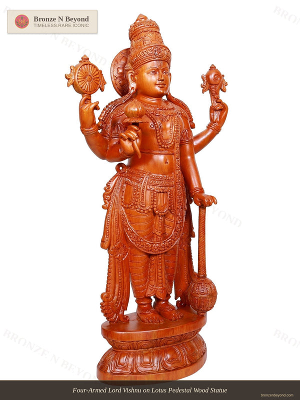 Shri Vishnu Wooden Statue