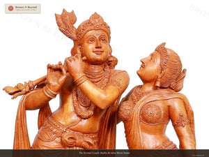 The Eternal Couple Radha Krishna Wood Statue
