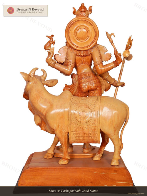 Shiva As Pashupatinath Wood Statue