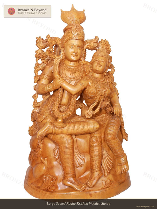 Large Sitting Radha Krishna Figurine
