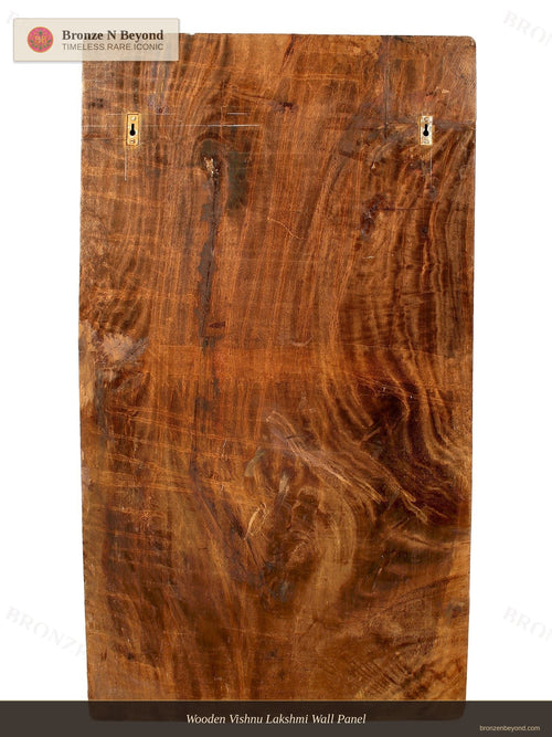 Wooden Vishnu Lakshmi Wall Panel
