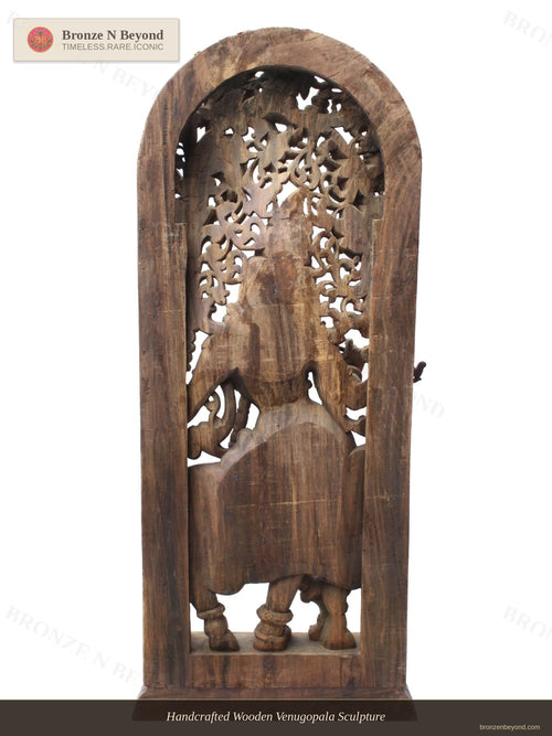 Handcrafted Wooden Venugopala Sculpture