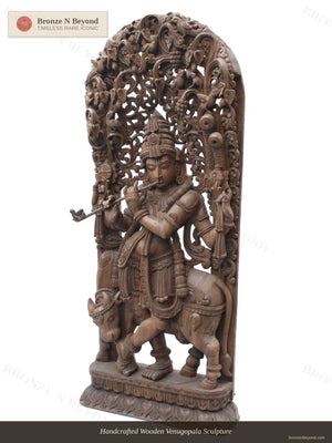 Lord Krishna Wooden Statues