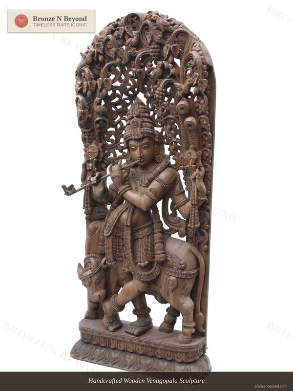 Lord Krishna Wooden Statues