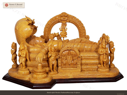 Shri Padmanabha Swamy Wooden Statue