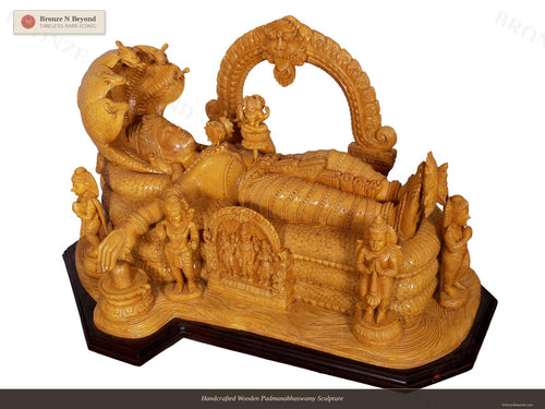 Shri Padmanabha Swamy Wooden Sculpture