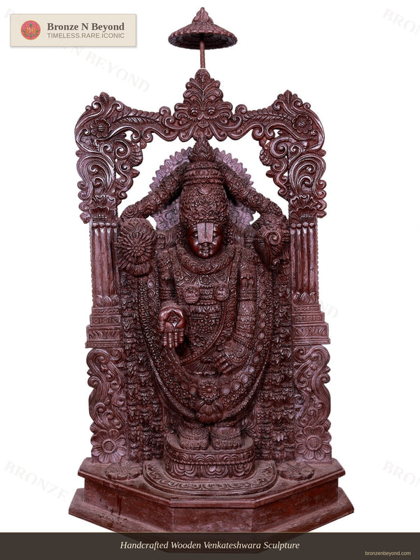 Tirupati Balaji (Venkateshvara) Wooden Sculpture