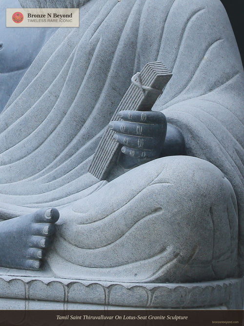 Tamil Saint Thiruvalluvar On Lotus-Seat Granite Sculpture