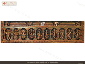 Dashavatara Panel Ten Incarnations of Vishnu Wooden Artwork