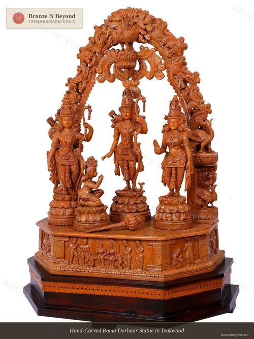 Shri Rama Darbar with Prabhavali Teakwood Statue