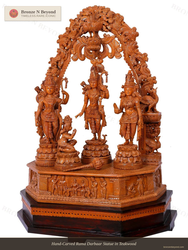 Shri Rama Darbar with Prabhavali Teakwood Statue