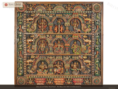Lilas of Lord Vishnu Wood Panel