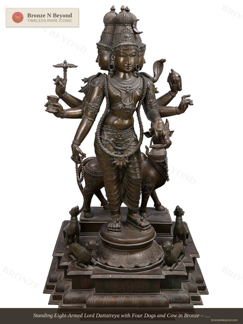 Bronze statue of a multi-armed deity Dattatreya