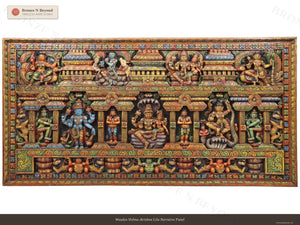 Wooden Vishnu–Krishna Lila Narrative Panel