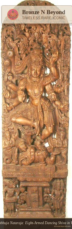 Ashtabhuja Nataraja: Eight-Armed Dancing Shiva in Wood