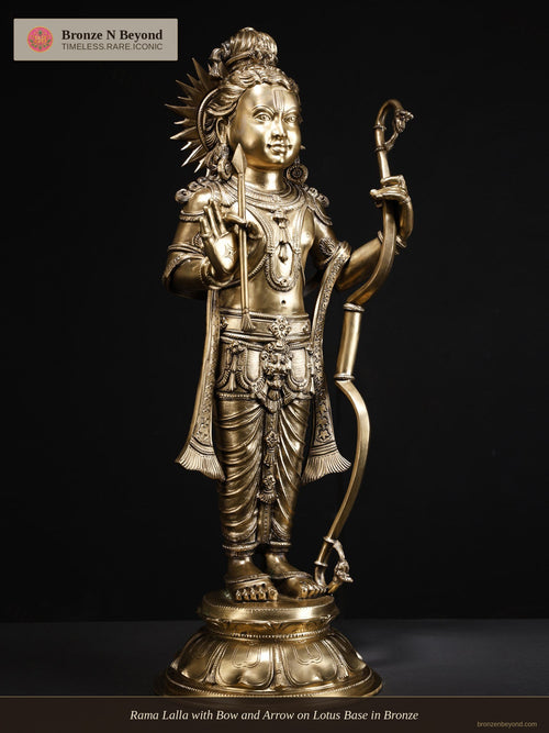 Rama Lalla with Bow and Arrow on Lotus Base in Bronze