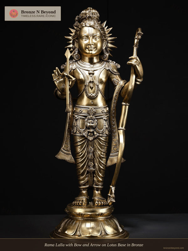 Rama Lalla with Bow and Arrow on Lotus Base in Bronze