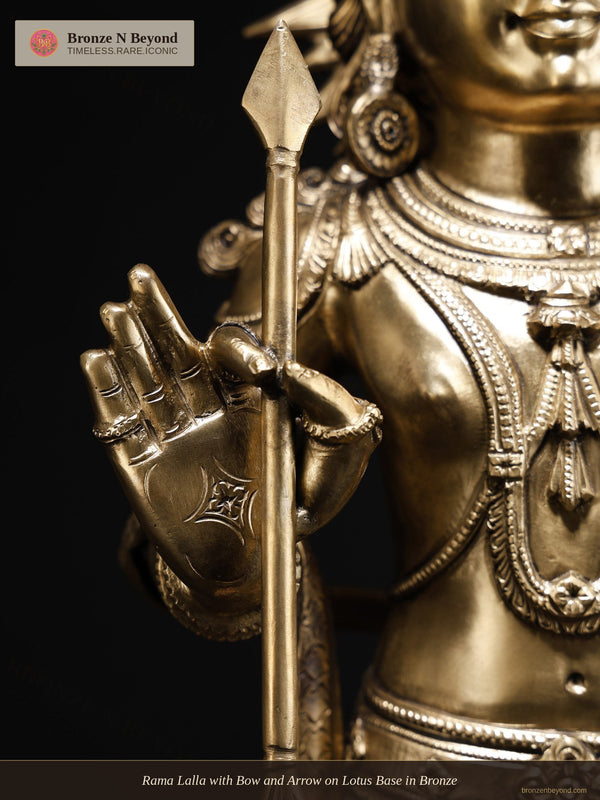 Rama Lalla with Bow and Arrow on Lotus Base in Bronze