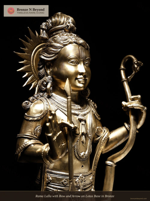 Rama Lalla with Bow and Arrow on Lotus Base in Bronze