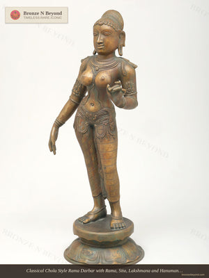 Classical Chola Style Rama Darbar with Rama, Sita, Lakshmana and Hanuman in Panchaloha Bronze – Swamimalai, Tamil Nadu