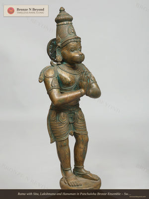 Rama with Sita, Lakshmana and Hanuman in Panchaloha Bronze Ensemble – Swamimalai, Tamil Nadu