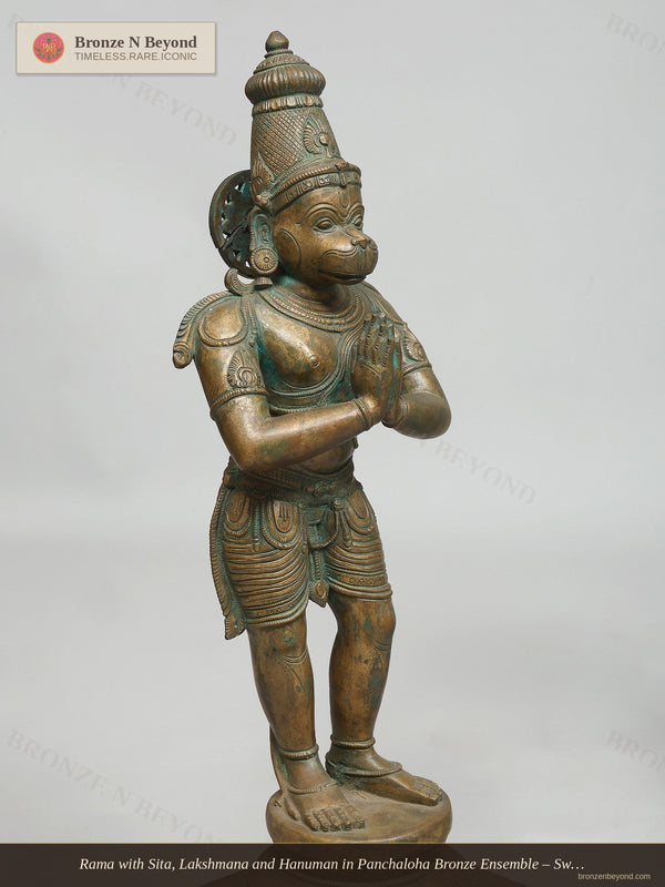 Rama with Sita, Lakshmana and Hanuman in Panchaloha Bronze Ensemble – Swamimalai, Tamil Nadu
