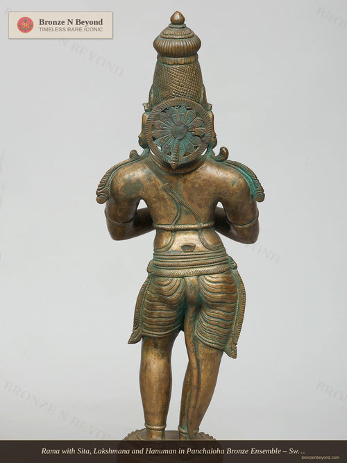 Rama with Sita, Lakshmana and Hanuman in Panchaloha Bronze Ensemble – Swamimalai, Tamil Nadu