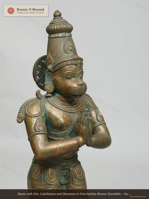 Rama with Sita, Lakshmana and Hanuman in Panchaloha Bronze Ensemble – Swamimalai, Tamil Nadu