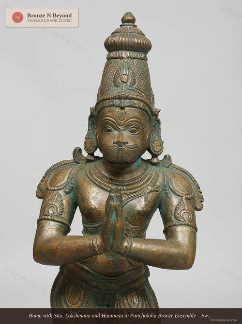 Rama with Sita, Lakshmana and Hanuman in Panchaloha Bronze Ensemble – Swamimalai, Tamil Nadu