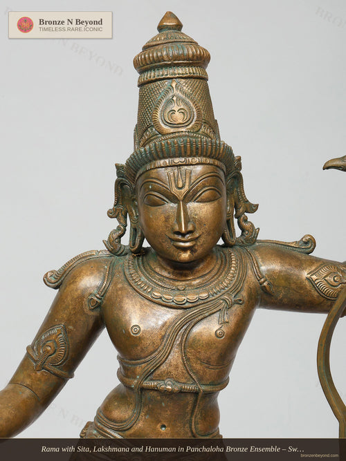 Rama with Sita, Lakshmana and Hanuman in Panchaloha Bronze Ensemble – Swamimalai, Tamil Nadu