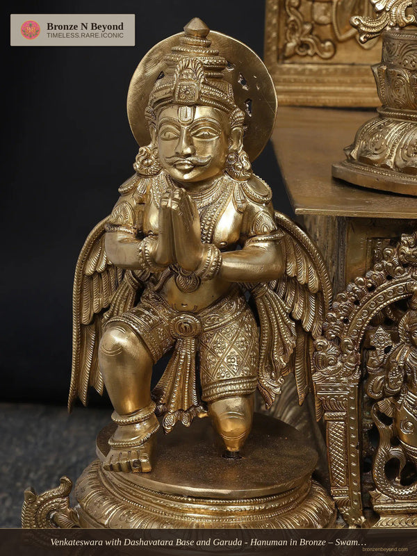 Venkateswara with Dashavatara Base and Garuda - Hanuman in Bronze – Swamimalai, Tamil Nadu