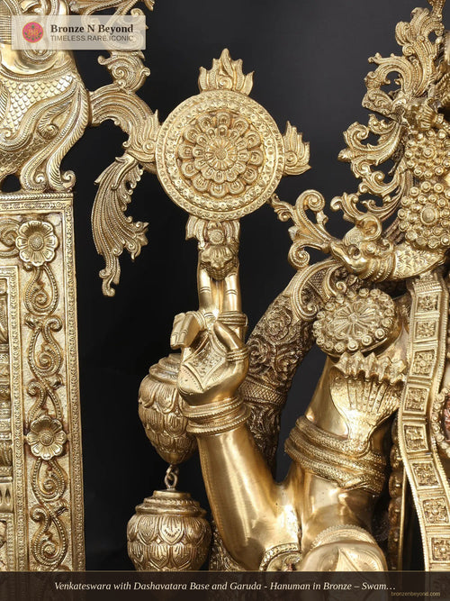 Venkateswara with Dashavatara Base and Garuda - Hanuman in Bronze – Swamimalai, Tamil Nadu
