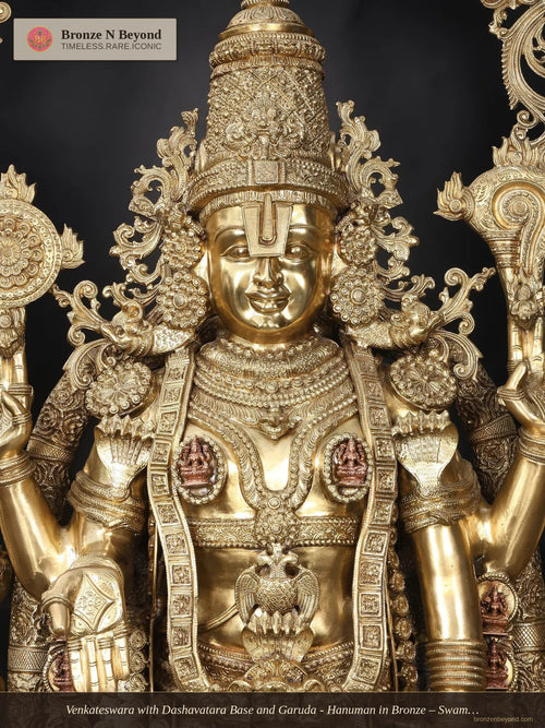 Venkateswara with Dashavatara Base and Garuda - Hanuman in Bronze – Swamimalai, Tamil Nadu