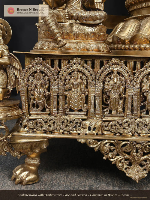 Venkateswara with Dashavatara Base and Garuda - Hanuman in Bronze – Swamimalai, Tamil Nadu