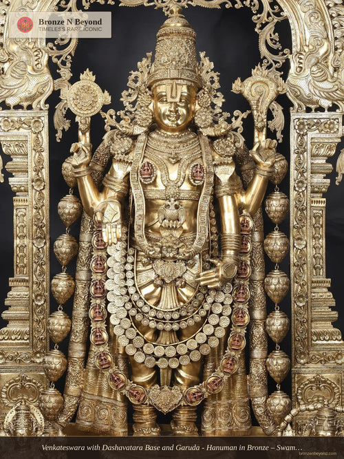 Venkateswara with Dashavatara Base and Garuda - Hanuman in Bronze – Swamimalai, Tamil Nadu