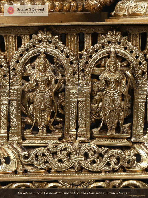 Venkateswara with Dashavatara Base and Garuda - Hanuman in Bronze – Swamimalai, Tamil Nadu