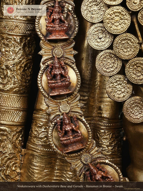 Venkateswara with Dashavatara Base and Garuda - Hanuman in Bronze – Swamimalai, Tamil Nadu