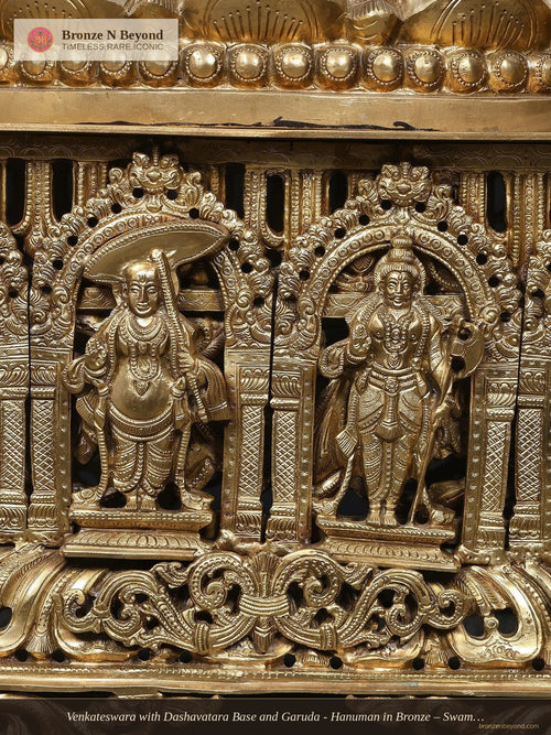 Venkateswara with Dashavatara Base and Garuda - Hanuman in Bronze – Swamimalai, Tamil Nadu