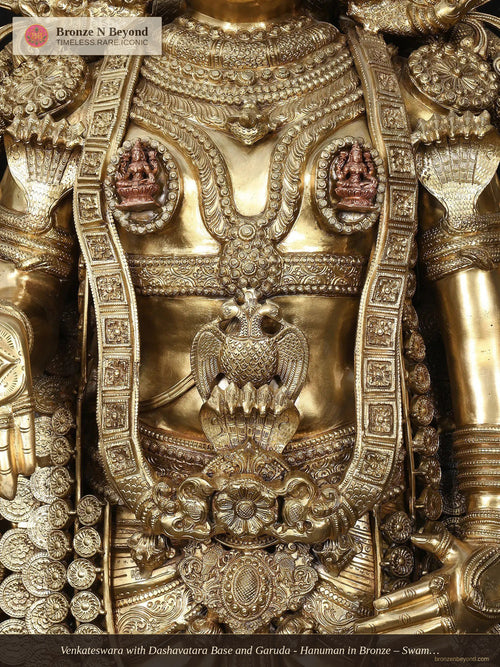 Venkateswara with Dashavatara Base and Garuda - Hanuman in Bronze – Swamimalai, Tamil Nadu