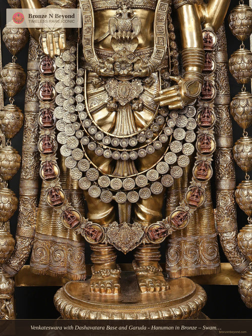 Venkateswara with Dashavatara Base and Garuda - Hanuman in Bronze – Swamimalai, Tamil Nadu