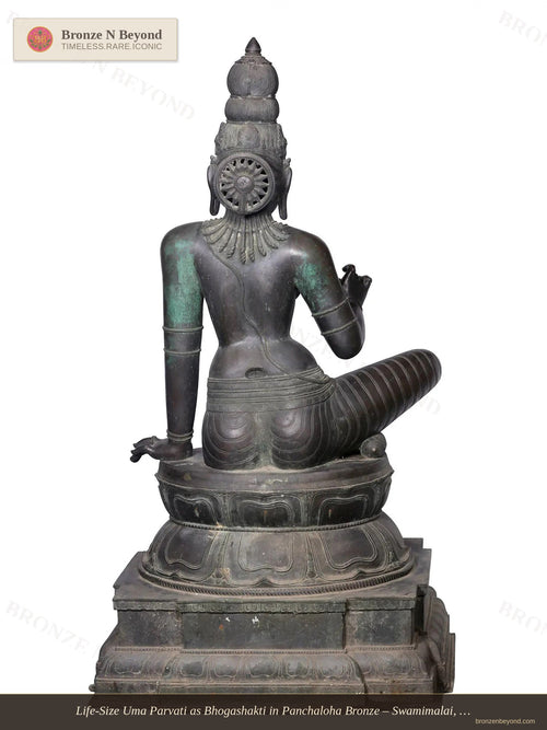 Life-Size Uma Parvati as Bhogashakti in Panchaloha Bronze – Swamimalai, Tamil Nadu