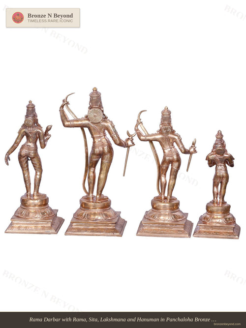 Rama Darbar with Rama, Sita, Lakshmana and Hanuman in Panchaloha Bronze – Swamimalai, Tamil Nadu