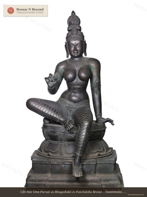 Life-Size Uma Parvati as Bhogashakti in Panchaloha Bronze