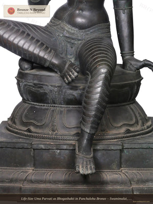 Life-Size Uma Parvati as Bhogashakti in Panchaloha Bronze – Swamimalai, Tamil Nadu